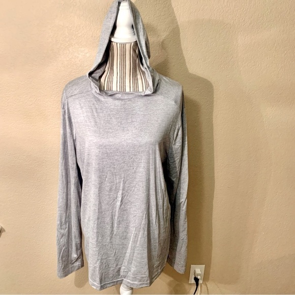 GAIAM Tops - NWT Gaiam Hooded Top Large Grey Long Sleeved Hoodie Athletic Fitness Slim Fit